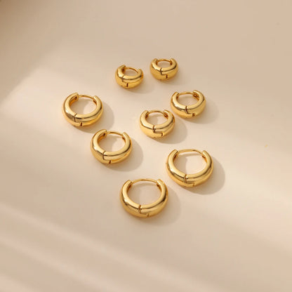 Classic Hoop Earrings for Women Chunky Stainless Steel Gold Color Earring 2025 Trend New in Minimalist Pendientes Jewelry aretes