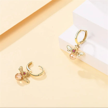 Women's 925 Sterling Silver Classic Gold Pearl Inlaid Earrings Elegant Suitable For Engagement Wedding Party Exquisite Jewelry