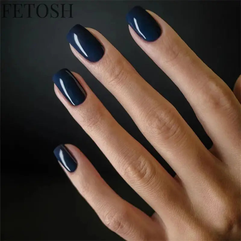 24Ps/Lot Artificial Acrylic Short Fake Nails Solid Color Simple Korean Full Press on Nail Tips Removable Wearing False