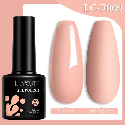 LILYCUTE Glitter Sequins UV Gel Nail Polish Shiny Spring Summer Color Semi Permanant Soak Off All For Manicure Nail Art Varnish