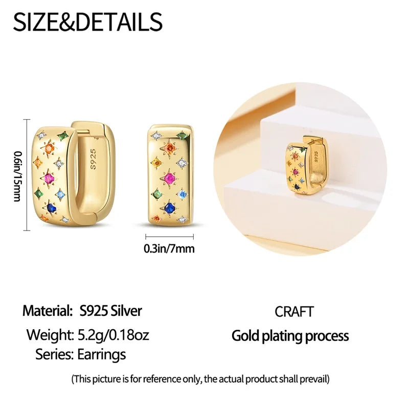 Women's 925 Sterling Silver Classic Gold Pearl Inlaid Earrings Elegant Suitable For Engagement Wedding Party Exquisite Jewelry