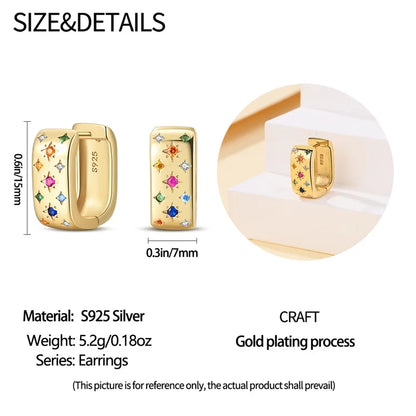 Women's 925 Sterling Silver Classic Gold Pearl Inlaid Earrings Elegant Suitable For Engagement Wedding Party Exquisite Jewelry