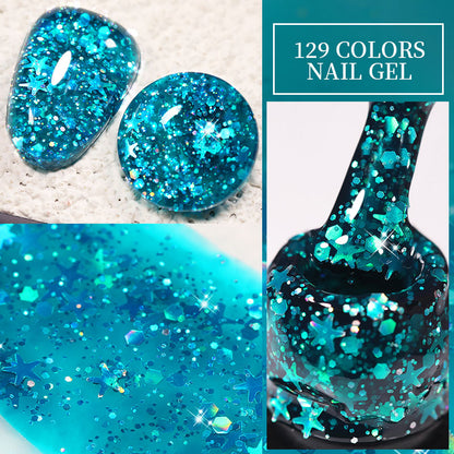 LILYCUTE Glitter Sequins UV Gel Nail Polish Shiny Spring Summer Color Semi Permanant Soak Off All For Manicure Nail Art Varnish