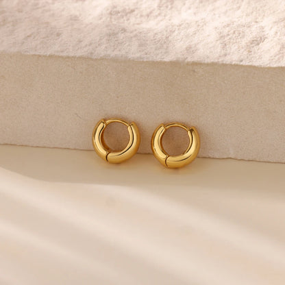 Classic Hoop Earrings for Women Chunky Stainless Steel Gold Color Earring 2025 Trend New in Minimalist Pendientes Jewelry aretes