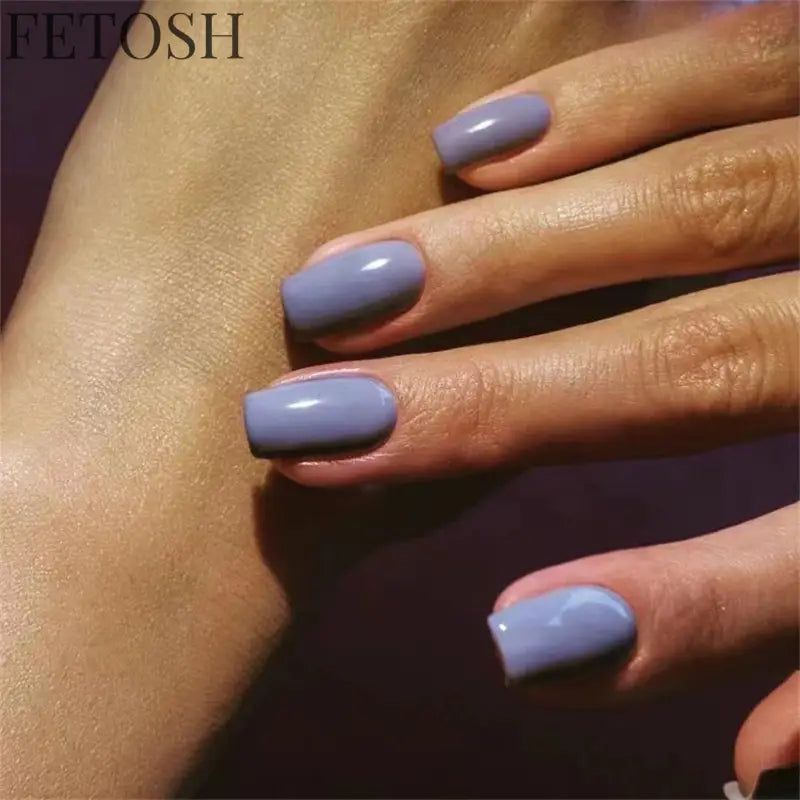 24Ps/Lot Artificial Acrylic Short Fake Nails Solid Color Simple Korean Full Press on Nail Tips Removable Wearing False
