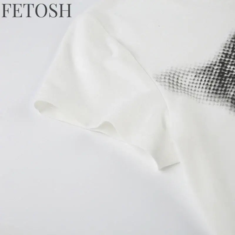 Harajuku Animal Print Crop Top Basic White Short Sleeve Crewneck T-shirt Women Casual Slim-fitting Tees Lady y2k Vintage