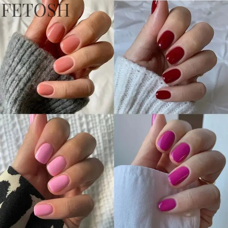 Sexy Red Short False Nails Pure Color French Fake Nials 24Pcs/Box Detachable Nail Tips Press on Nails DIY Manicure Tool
