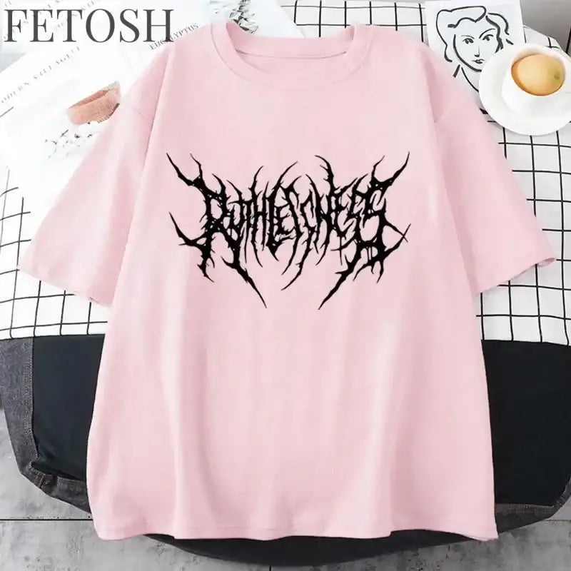 Women T Shirt Summer Punk Style Y2K Print Vintage O-Neck T-shirt Cool Short Sleeve Street T-Shirt Soft Breathable Tee Clothes