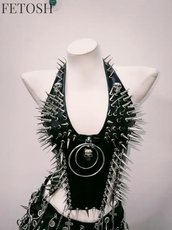 bustier top y2k fashion y2k clothes y2k crop top gothic clothes y2k top Rivets Tank Tops Skull top vintage tops gothic