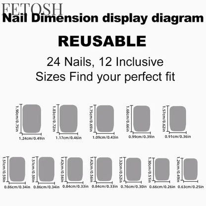 24 Pcs/Set Solid Color Short Fake Nails Art Finished Wearable False Nails for Girls Women Removable Simple White Press on Nail