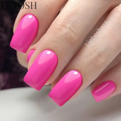 Artificial Press On Fake Nails Glossy Wine Red False Nail Long Square Reusable DIY Lady Fingernail Tip Manicure Tools