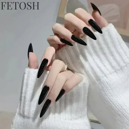 24pcs/Box Long Coffin False Nails Art Rose with Glue Wearable Nude Pink White Color Jelly Nails Tips Full Cover Press on Nails