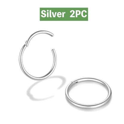 Mariasz Minimalist 316L Stainless Steel Classic Nose Ring for Men Women Hoop Earrings Septum Helix Ear Piercing Jewelry 18G