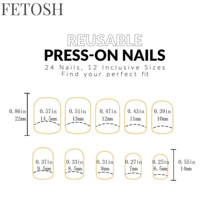 ARTAUG 24PCS Short Square Red Solid Full Cover Full Cover Fake Nail Set Cheap Nails Summer Nails Delicate Nails