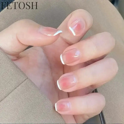 24pcs Short Cute False Nails Polka Dot Star Design Fake Nails Full Coverage Waterproof Removable Artificial Press on Nails