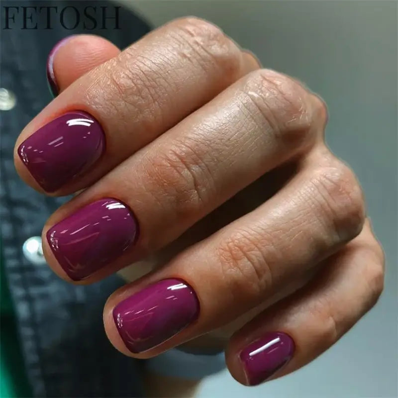 24Pcs/Set French Short Dark Green Press on Nail Art Full Coverage Removable Wearing False Nails Tips Adhesive Acrylic