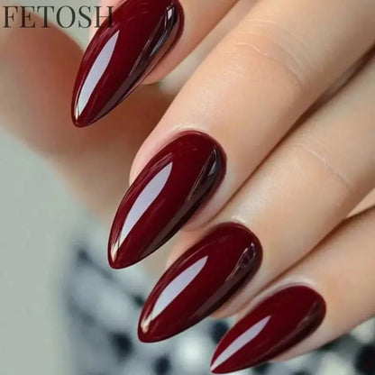 ARTAUG 24PCS Short Square Red Solid Full Cover Full Cover Fake Nail Set Cheap Nails Summer Nails Delicate Nails
