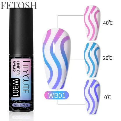 LILYCUTE 5ml White Black Liner Gel Nail Polish Colorful French Painting Stripe Semi Permanent Drawing Nail Art UV Gel Varnish