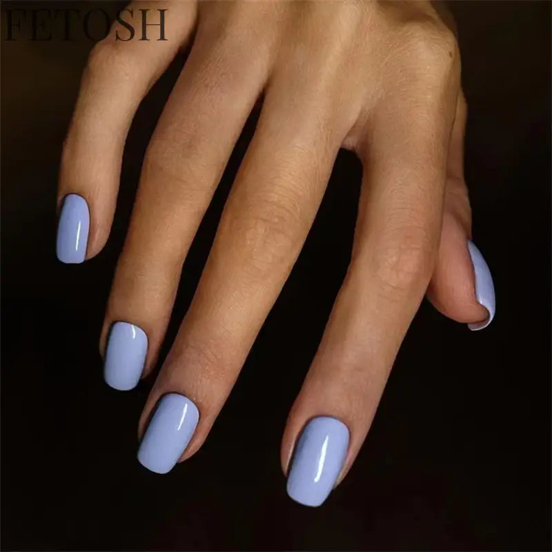 24Ps/Lot Artificial Acrylic Short Fake Nails Solid Color Simple Korean Full Press on Nail Tips Removable Wearing False