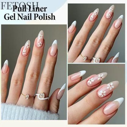 LILYCUTE 5ml White Black Liner Gel Nail Polish Colorful French Painting Stripe Semi Permanent Drawing Nail Art UV Gel Varnish