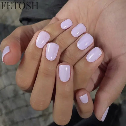 24Pcs Glossy Artificial Press On Fake Nail Red Green Mid Long Square False Nails For Design DIY Full Cover Tips Manicure Tool