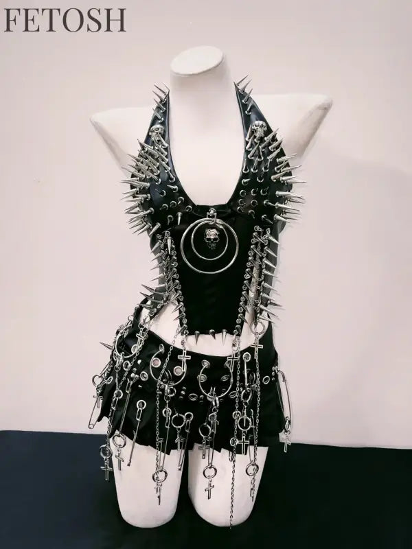 bustier top y2k fashion y2k clothes y2k crop top gothic clothes y2k top Rivets Tank Tops Skull top vintage tops gothic
