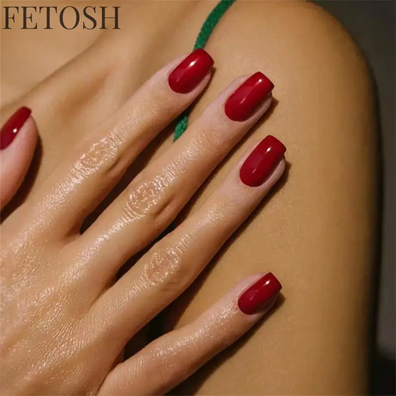24Ps/Lot Artificial Acrylic Short Fake Nails Solid Color Simple Korean Full Press on Nail Tips Removable Wearing False