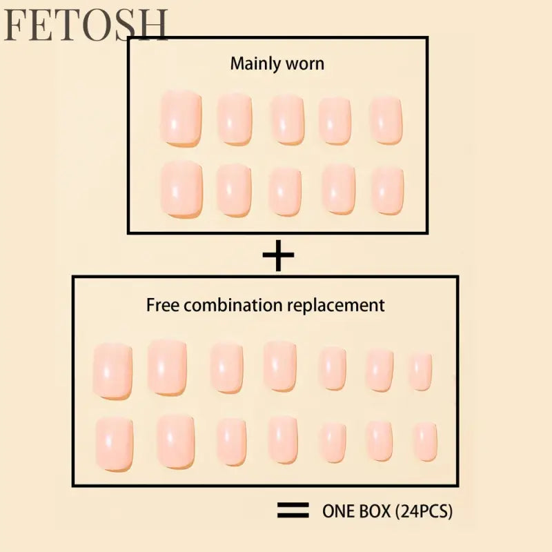 24Pcs/Set Women Girls Short French Milky Gray Trendy Versatile Full Coverage Wearable Fake Nail Press on Nail Art