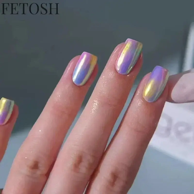 24Pcs Gradient Purple Nail Art Tips Simple Short Square Head False Nails Detachable Fashion Press on Nails Full Cover Fake Nails