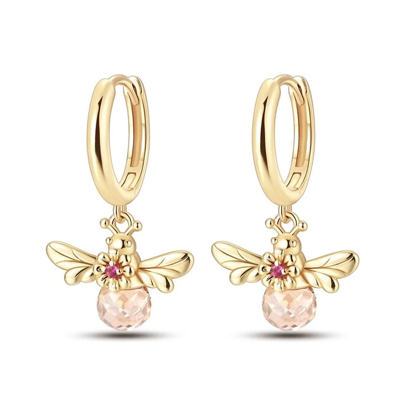 Women's 925 Sterling Silver Classic Gold Pearl Inlaid Earrings Elegant Suitable For Engagement Wedding Party Exquisite Jewelry