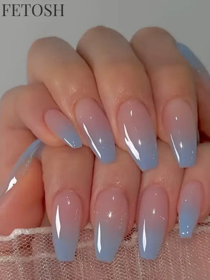 ARTAUG 24pcs Glossy Pink Press On Nails Medium Square Fake Nail Elegantstyle False Nail Full Cover Fake Nail For Stylish Women