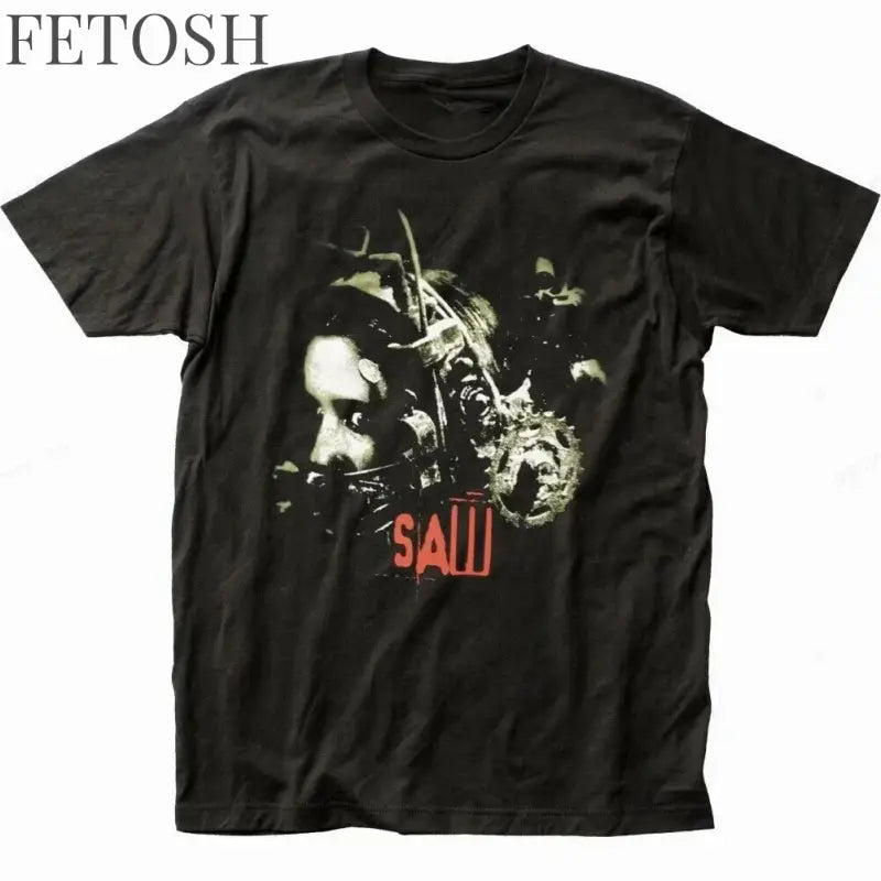 Movie SAW Horror Head Torture T Shirt Men Women Fashion Cotton T-shirt Vintage Clothes O-Neck Tees Horror Harajuku Tops
