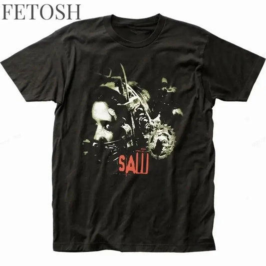 Movie SAW Horror Head Torture T Shirt Men Women Fashion Cotton T-shirt Vintage Clothes O-Neck Tees Horror Harajuku Tops 70286
