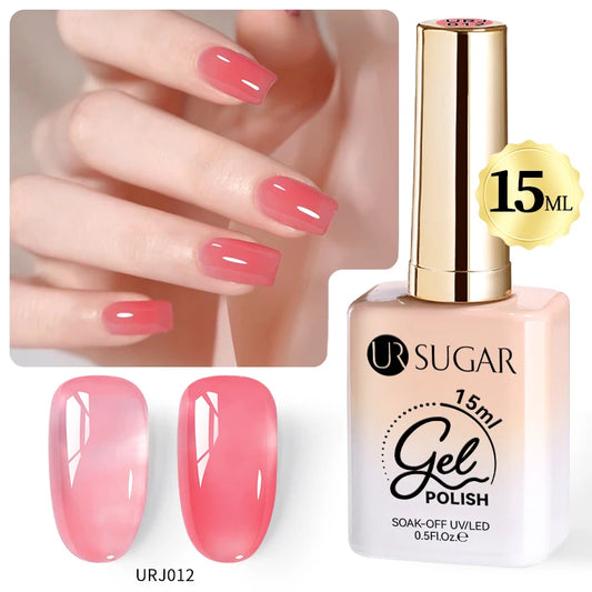 UR SUGAR 15ml No Wipe Top Base Gel Nail Gel Polish Matte Top Coat Enhancer Varnish Semi Permanent Soak Off UV LED Nail Art