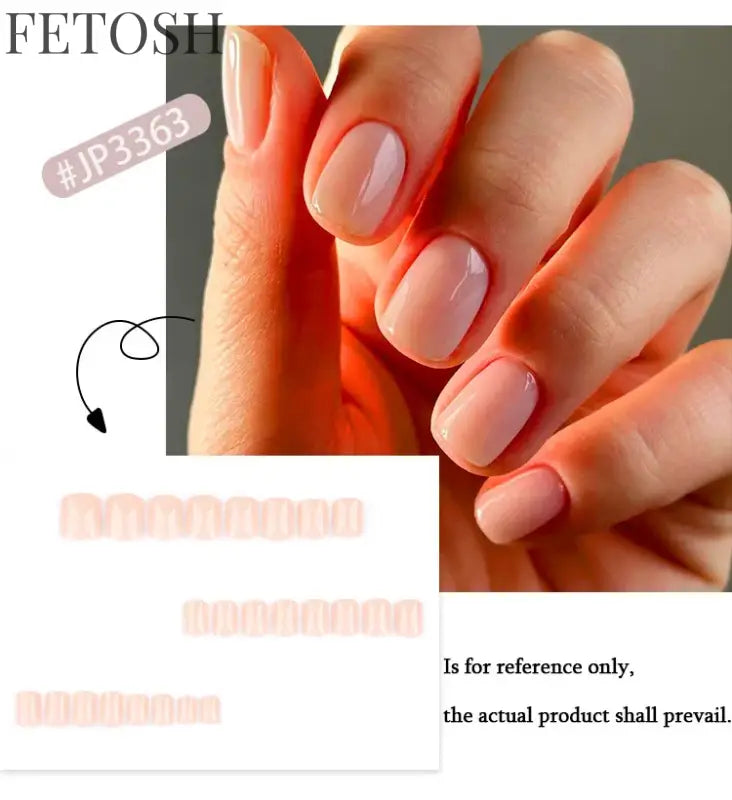 Classic Pure Color Nail Art Fashion Short Square Fake Nails Solid Color Detachable Finished False Nails Press on Nails