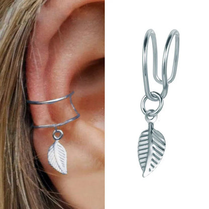 Fashion Zircon Double-layer Ear Cuff No Piercing Earring 2024 Trendy Punk Unique Metal Geometric Ear Clip for Women Jewelry