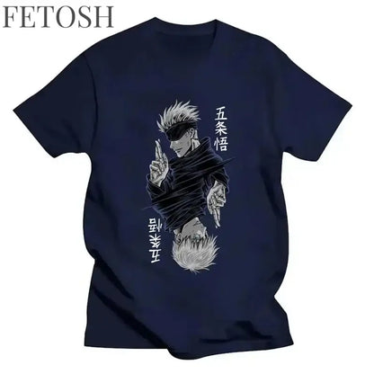 Fashion Jujutsu Kaisen Satoru Gojo Anime Printed Lady O-Neck Short Sleeve Women's T Shirt Black White Short Sleeve Summer Top