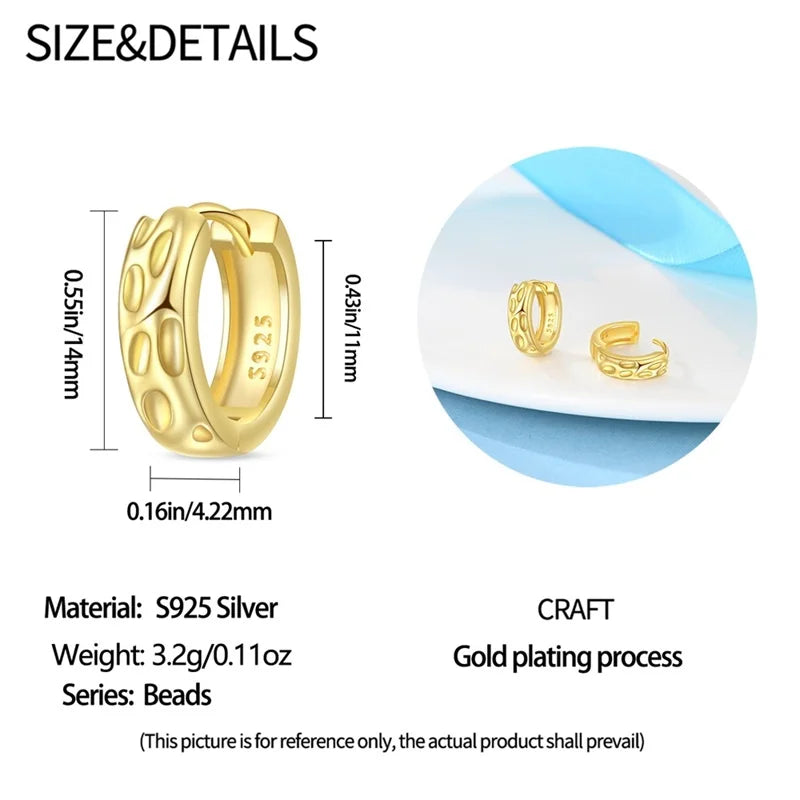 Women's 925 Sterling Silver Classic Gold Pearl Inlaid Earrings Elegant Suitable For Engagement Wedding Party Exquisite Jewelry
