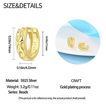 Women's 925 Sterling Silver Classic Gold Pearl Inlaid Earrings Elegant Suitable For Engagement Wedding Party Exquisite Jewelry