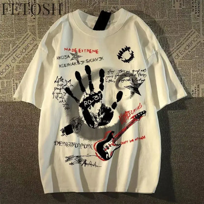 American Vintage Round Neck Short Sleeved T-shirt Men/Women Korean Inst Summer New Top