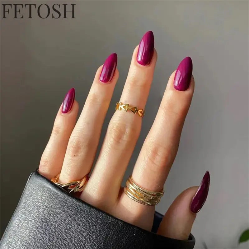24Ps/Lot Artificial Acrylic Short Fake Nails Solid Color Simple Korean Full Press on Nail Tips Removable Wearing False
