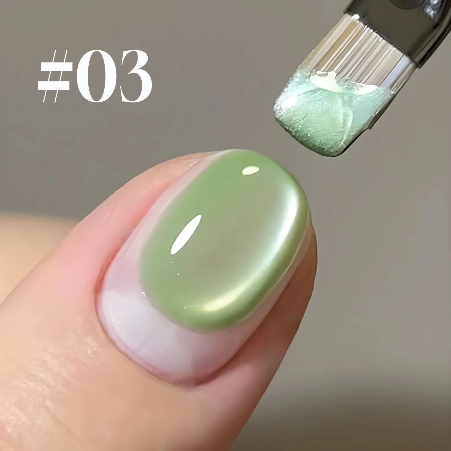 Sparkling White & Pink Cat Eye Gel Nail Polish