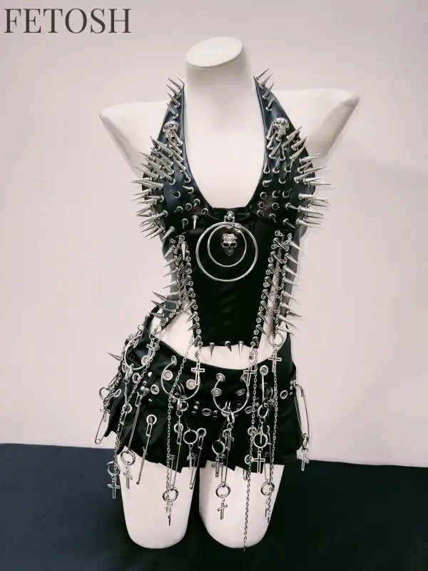 bustier top y2k fashion y2k clothes y2k crop top gothic clothes y2k top Rivets Tank Tops Skull top vintage tops gothic