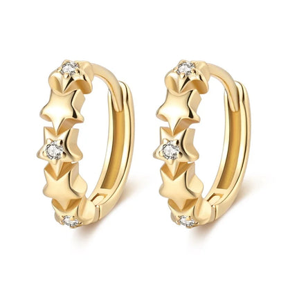 Women's 925 Sterling Silver Classic Gold Pearl Inlaid Earrings Elegant Suitable For Engagement Wedding Party Exquisite Jewelry