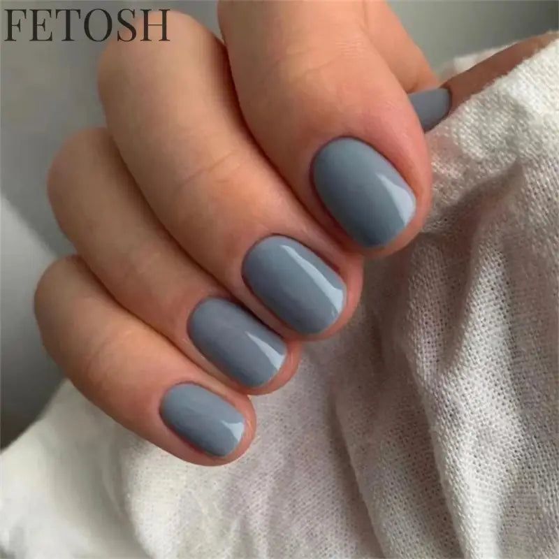 24Pcs/Set French Short Dark Green Press on Nail Art Full Coverage Removable Wearing False Nails Tips Adhesive Acrylic
