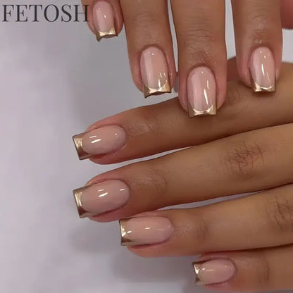 24Pcs Gradient White Fake Nail Short Square Ballet Simple False Nails Press on Wearable Nude Nails Art Full Cover Manicure Tips