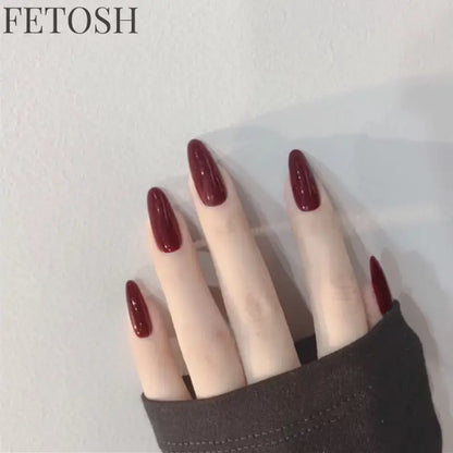24pcs/Box Long Coffin False Nails Art Rose with Glue Wearable Nude Pink White Color Jelly Nails Tips Full Cover Press on Nails