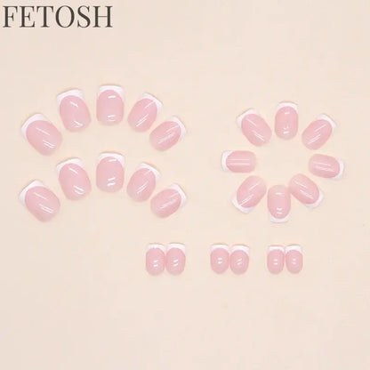 24 Square Short Fake Nails +1 Nail File +1 Piece of Jelly Glue