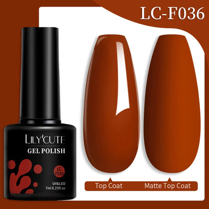 LILYCUTE Glitter Sequins UV Gel Nail Polish Shiny Spring Summer Color Semi Permanant Soak Off All For Manicure Nail Art Varnish