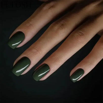 24 Pcs/Set Solid Color Short Fake Nails Art Finished Wearable False Nails for Girls Women Removable Simple White Press on Nail